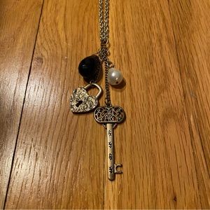 Silver Key Charm Necklace